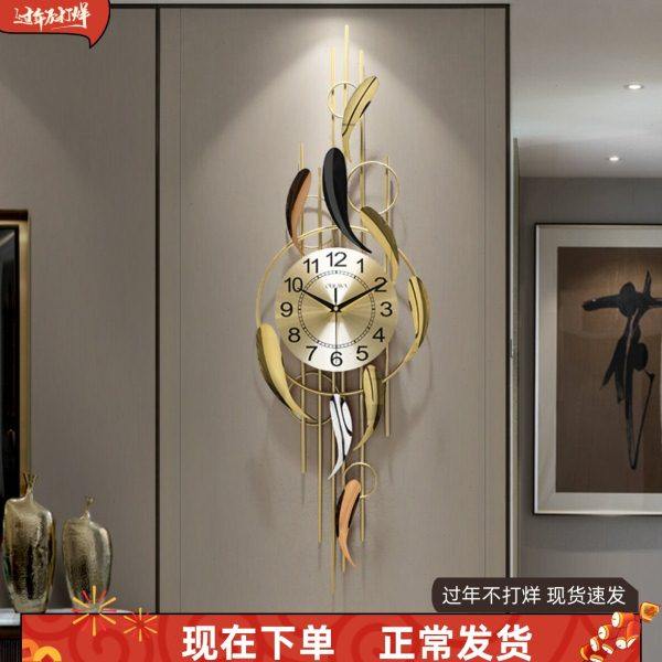 创意餐厅装饰钟表客厅艺术大气竖版挂钟轻奢现代简约家用时钟挂墙