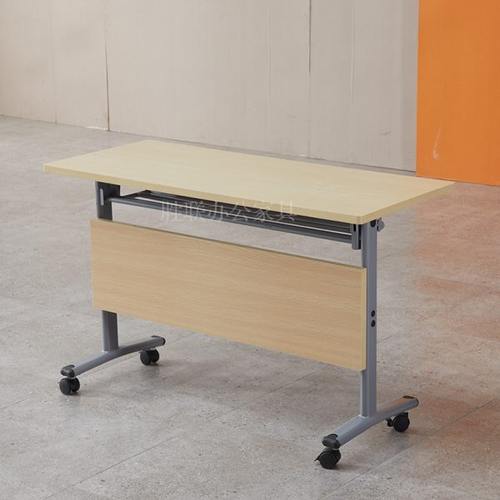 职员折叠培训桌可移动带轮员工长条会议桌侧翻简约阅览学生课桌