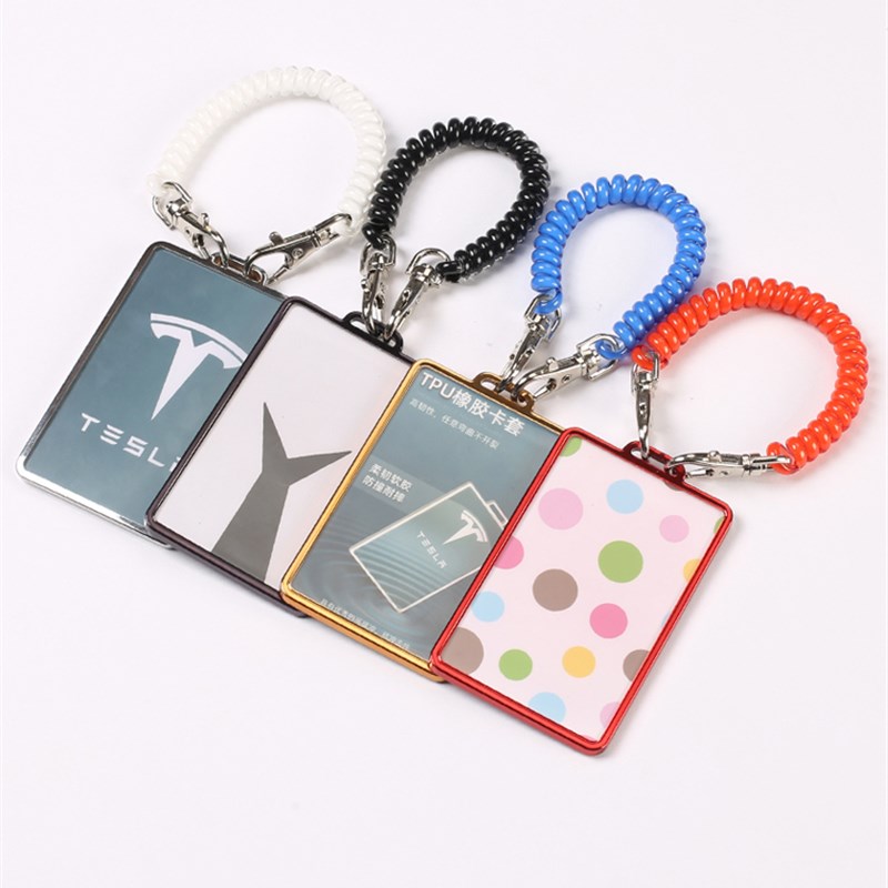 P材质校园接送卡公交车地铁卡套工作证件挂绳挂脖幼儿园胸卡学生K