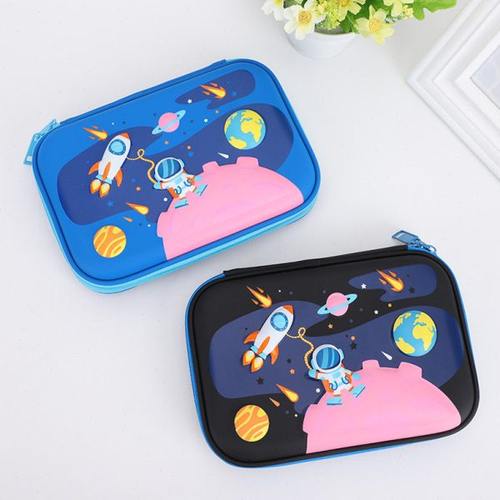 可爱网红硬壳大容量男生铅笔盒太空宇航员小学生幼儿园笔袋文具盒