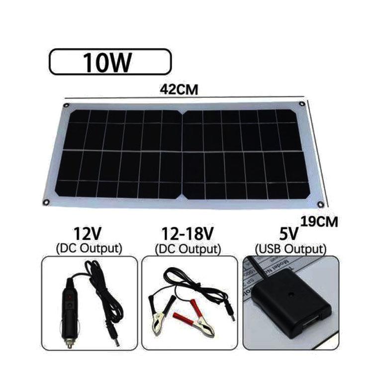 单晶硅10W应急充电太阳能电池板汽车搭电板小风扇应急充电器