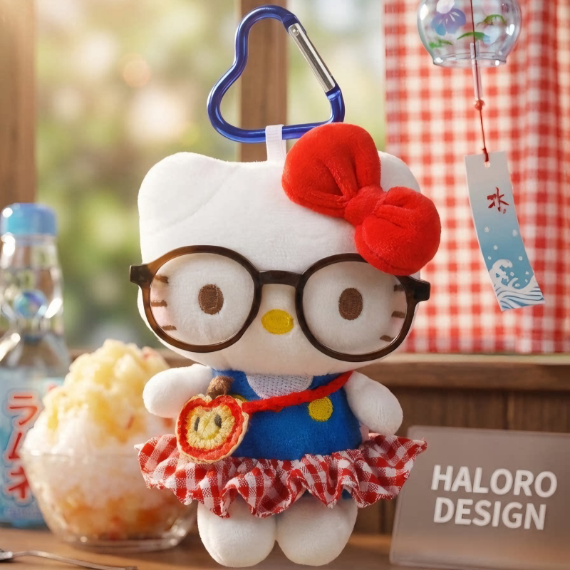 正版HelloKitty毛绒挂件凯蒂猫包包小挂饰可爱书包装饰钥匙扣公仔图片