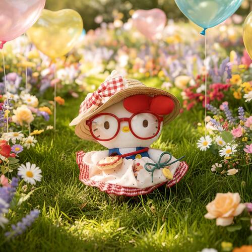 正版草帽纱裙HelloKitty包包挂件卡通毛绒可爱玩偶钥匙扣女生礼物