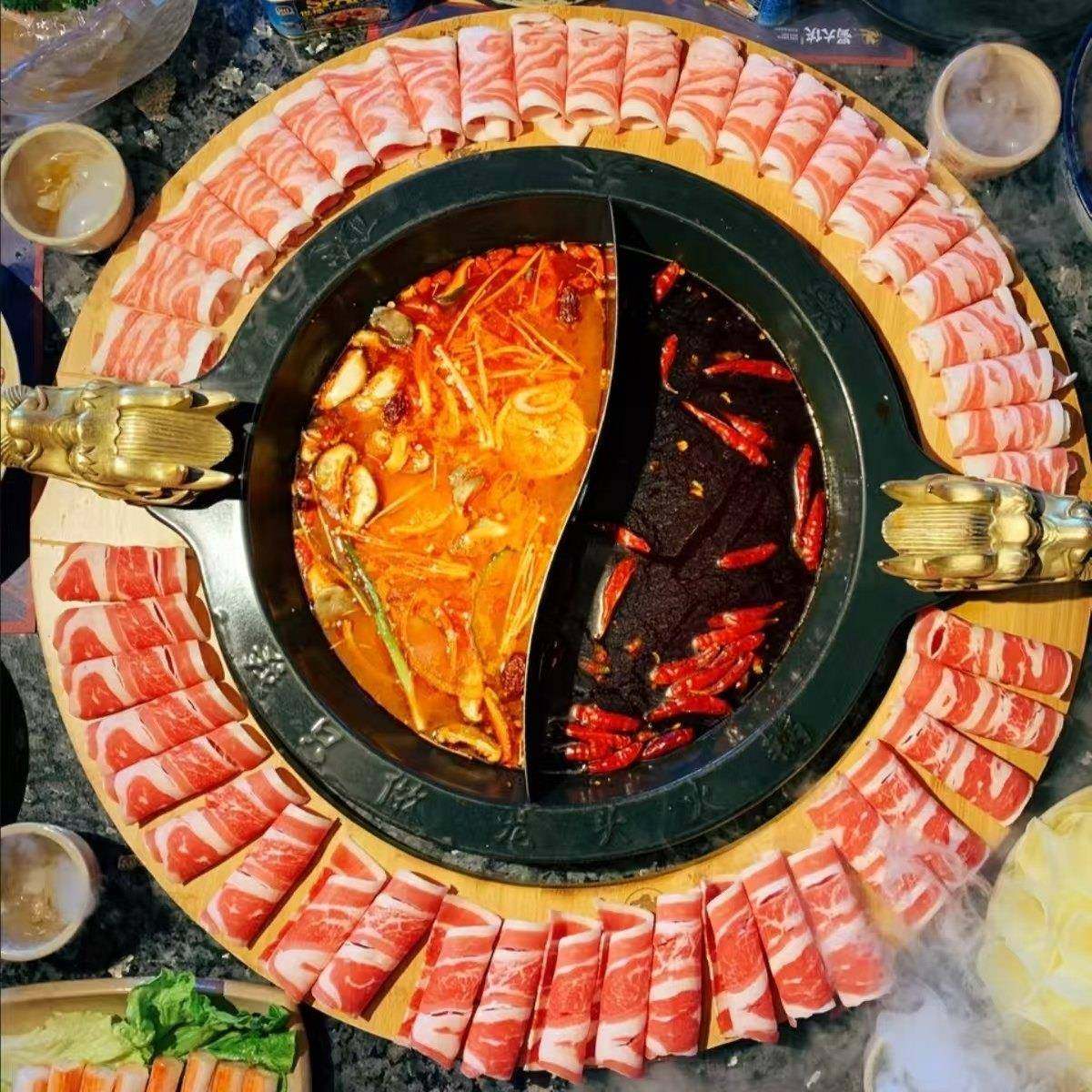 火锅呼啦圈创意圆形餐具竹制圆板木板涮肉特色菜牛肉羊肉卷木竹板,餐饮具,盘,淘宝优惠券,粉丝福利购,淘宝优惠卷