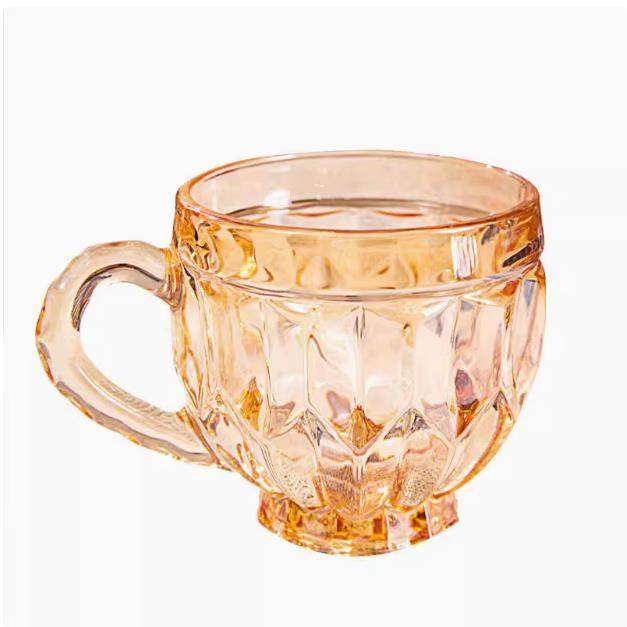 玉晶玻璃杯带把手高颜值轻奢家用水具套装咖啡杯花茶杯喝水泡茶杯,餐饮具,玻璃杯,淘宝优惠券,粉丝福利购,淘宝优惠卷