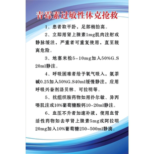 青霉素过敏性休克抢救海报展板青霉素过敏反应的机理墙贴墙纸