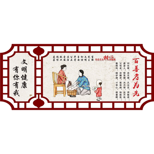 百善孝为先有你有我文明健康海报展板百善孝为先先为孝善百挂图