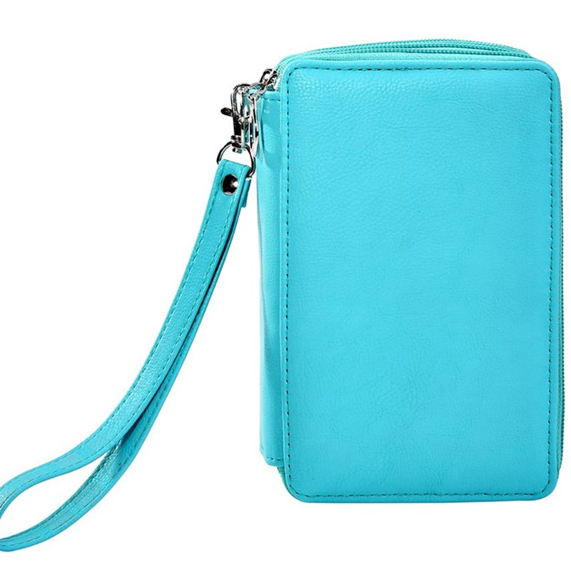 热销pu皮72孔素描画笔彩铅笔袋男女美术笔帘多孔铅笔盒收纳袋