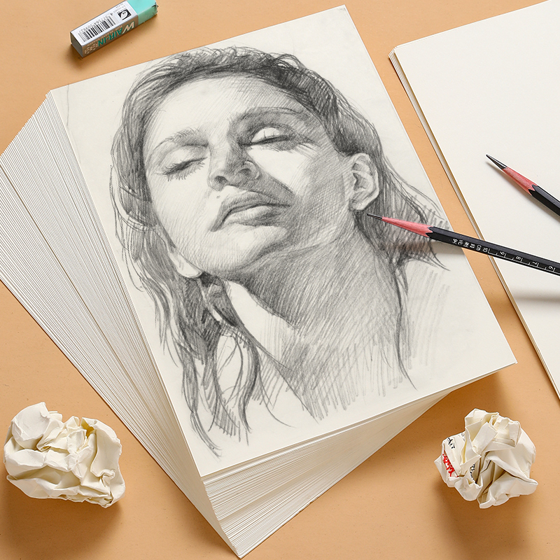素描纸8k水粉纸a4画纸4K儿童美术生专用画画纸全开8开学生绘画16k