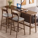全实木吧台桌小户型家用吧台隔断一体客厅长条桌靠墙高脚桌椅组合