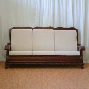 实木沙发坐垫带靠背高密度加厚硬海绵客厅四季 通用防滑春秋联邦椅