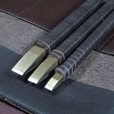篆刻刀铜杆钨钢雕刻刀硬质合金刻石刀印章石刻工具V实心黄铜送皮