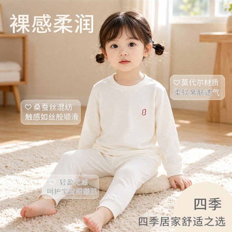 宝宝莫代尔春秋内衣套装