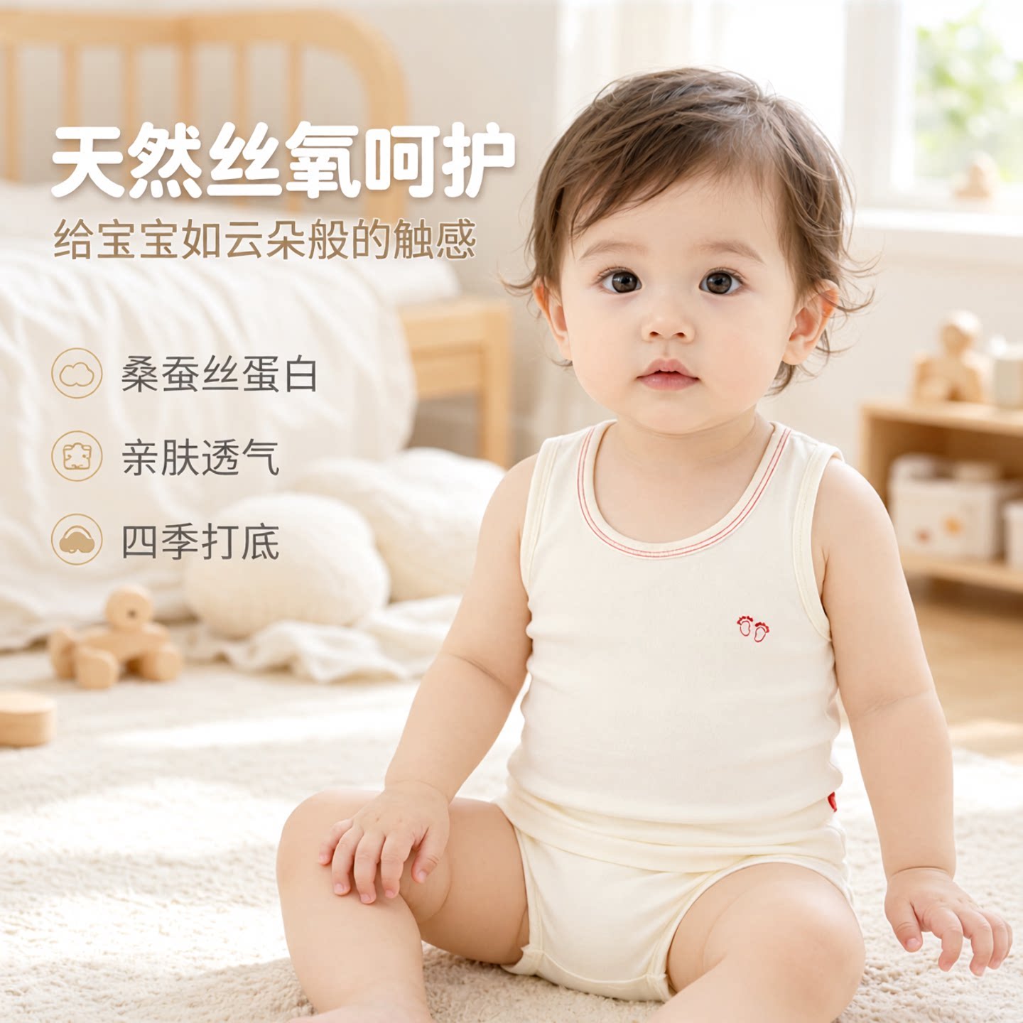 儿童春秋丝氧蛋白背心图片