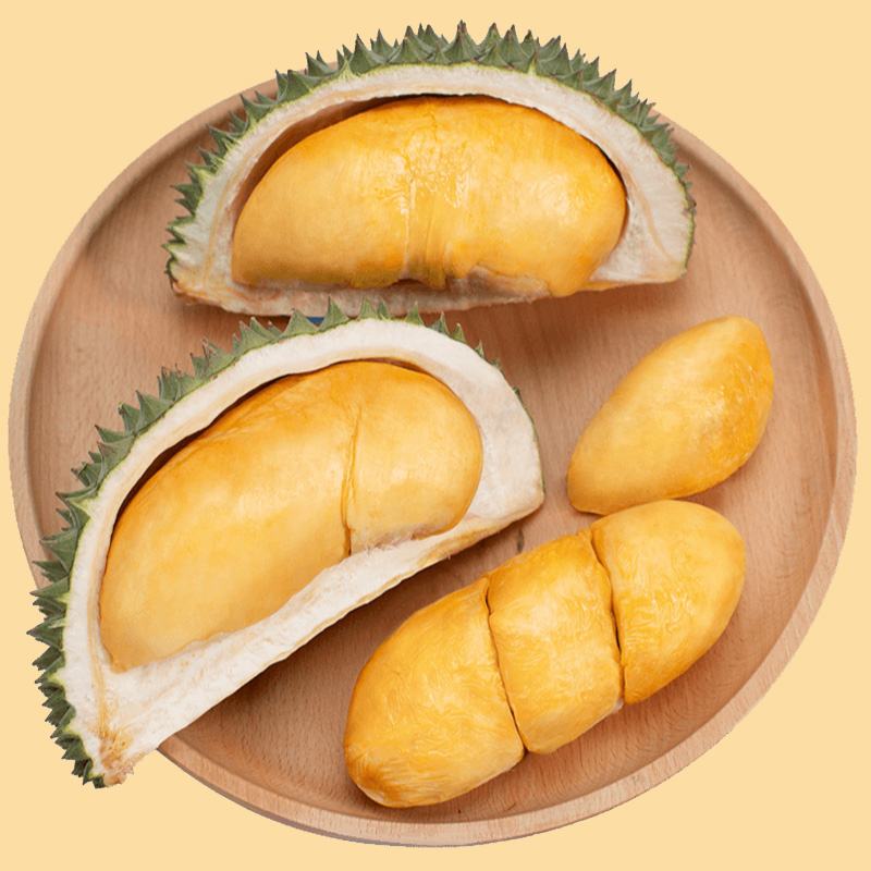 2025年新马来西亚进口400克装D200黑刺榴莲果肉液氮冷冻水果盒装