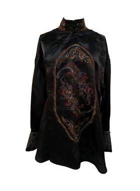 【鎏金引凤】彩金绣琵琶襟立领衬衫DB-S250236