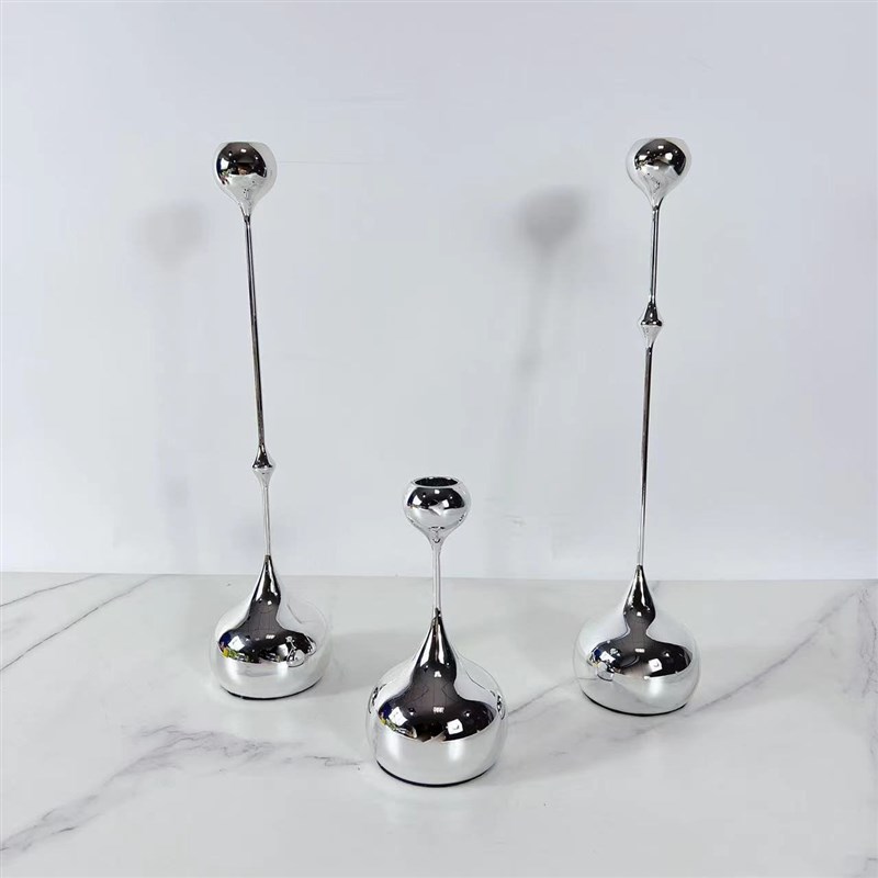 水滴烛台金属工艺品摆设简约茶几酒柜摆件玄关电视柜家装饰品客厅