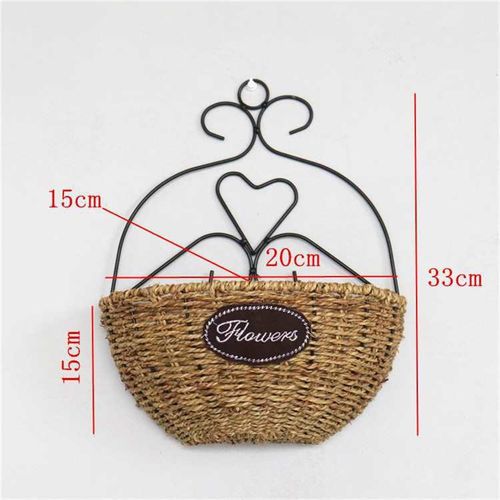 花篮壁挂草编柳编田园手工藤编挂篮墙壁墙面装饰花盆干花插花