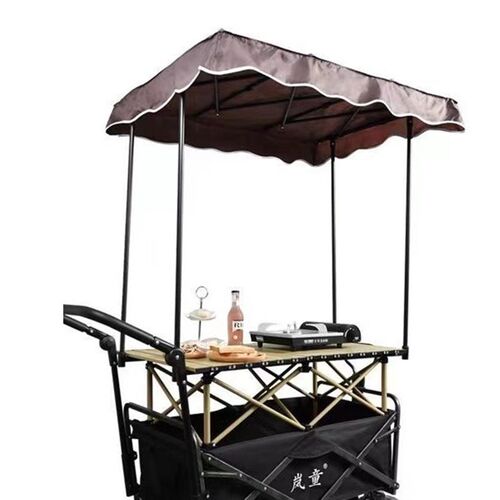 露营车顶棚遮阳棚摆摊车蓬高度遮阳棚便携式拉车小推车摆摊遮阳棚