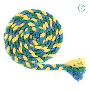 7毫米民族风格 三色三股辫子棉绳 装 饰绳编织绳 腰带绳 裤 棉绳