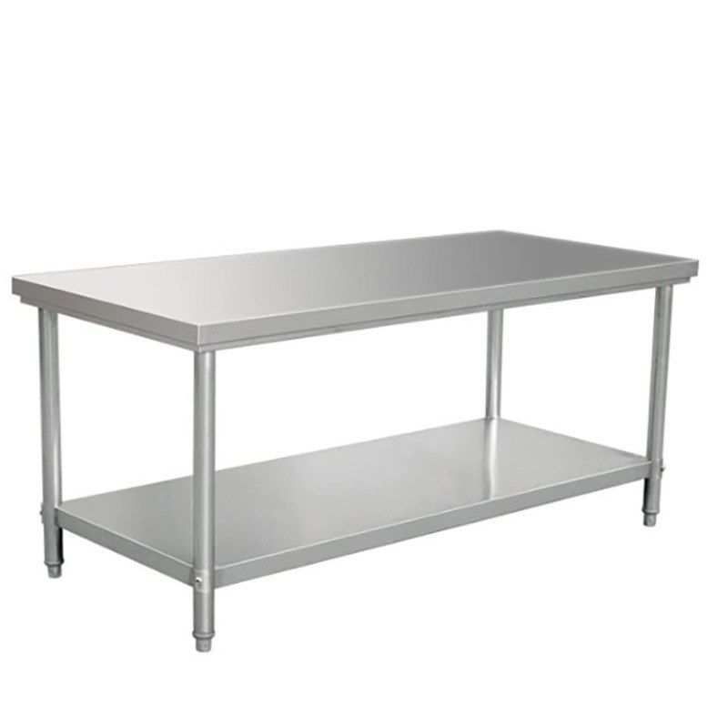 不锈钢工作台饭店厨房专用304加厚操作台案板切菜桌打荷台烘焙桌