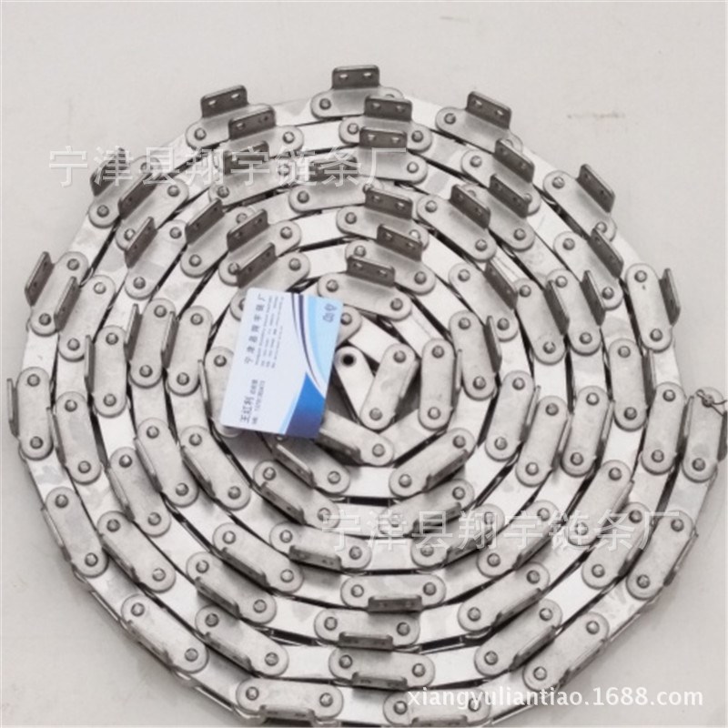 翔宇链条厂生产双侧双孔弯板滚子链条厂家制作不锈钢输送传动链
