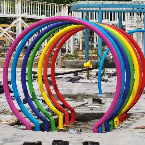 大型水上游乐场戏水圈室外水上乐园设备戏水小品设备彩虹喷水拱门