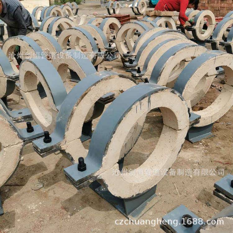 蒸汽管道隔热管托双抱箍蛭石隔热管托LEB曲面槽隔热滑动管托