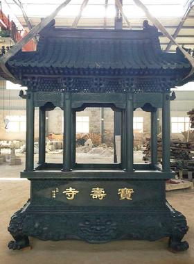 长方形龙柱香炉、纯铜大型香炉、寺庙铜香炉供应、精品铜香炉