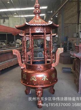 供应六龙柱铁香炉、寺庙六龙柱铁香炉圆形仿古香炉龙柱香炉