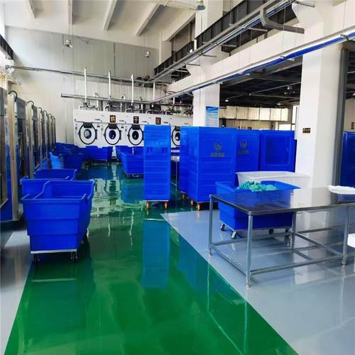 洗涤布草笼车塑胶周转箱工厂直供带轮子方桶酒店布草车