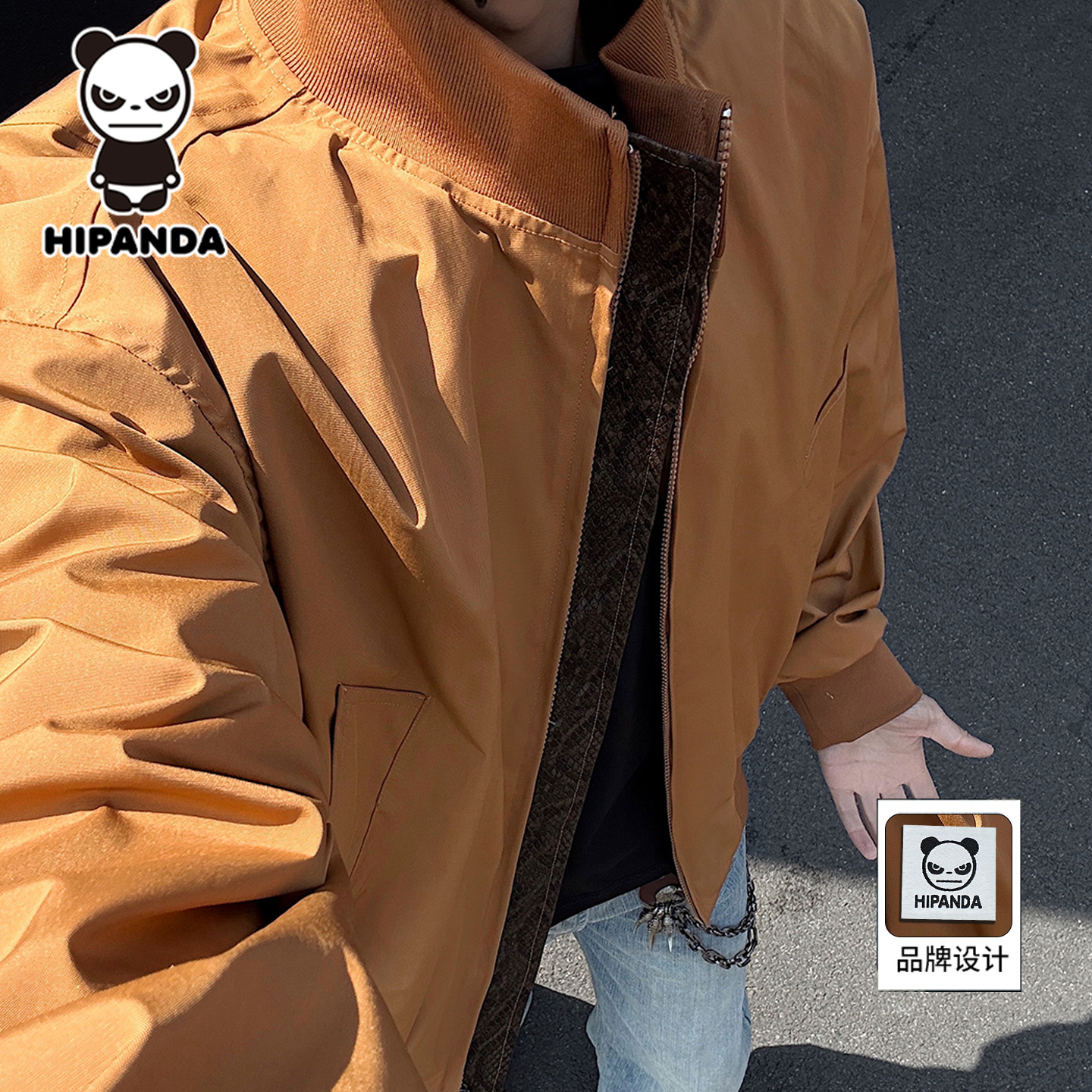 美式复古座山蟒外套男士秋冬高级