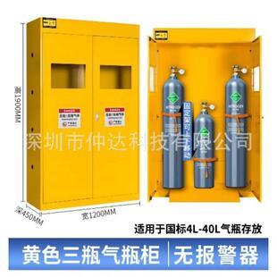 气瓶柜全钢防爆安全柜实验室双瓶煤气罐乙炔氮气氢气体钢瓶储存柜