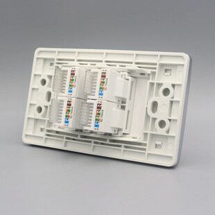 120型4口网络插座 CAT5E超五类电脑网线墙壁面板网络墙壁开关插座