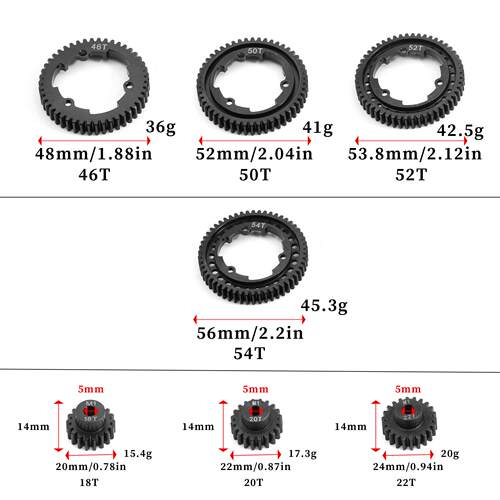 Traxxas1/5 X-Maxx 1/7 XO-1 1/10 Maxx 1/10 E-REVO 2.0V XL齿轮