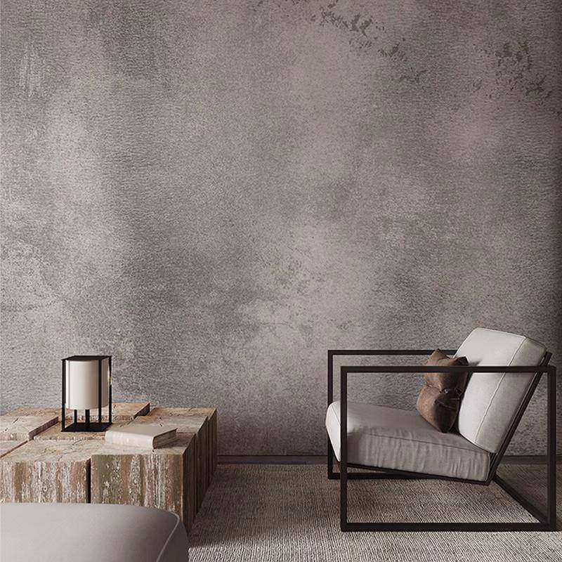 工业风水泥墙纸复古灰色斑驳纹理壁纸咖啡厅麻将馆棋牌室包间墙布