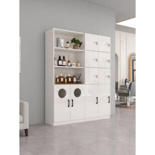 定制理发店毛巾柜美容院产品展示柜美发店储物柜顾客存包柜子带锁