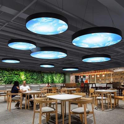 办公室吊灯简约实心圆形健身房超市水果店店铺蓝天白云吸顶灯具
