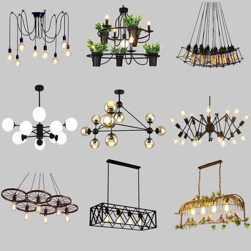 loft复古工业风吊灯吧台服装店装饰理发店美发店铁艺店铺商用吊灯