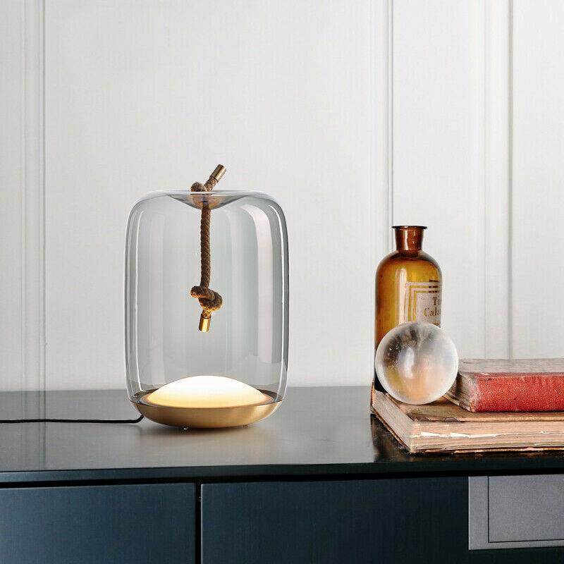 北欧设计师创意麻绳台灯 简约民宿酒店样板客厅卧室床头装饰LED灯