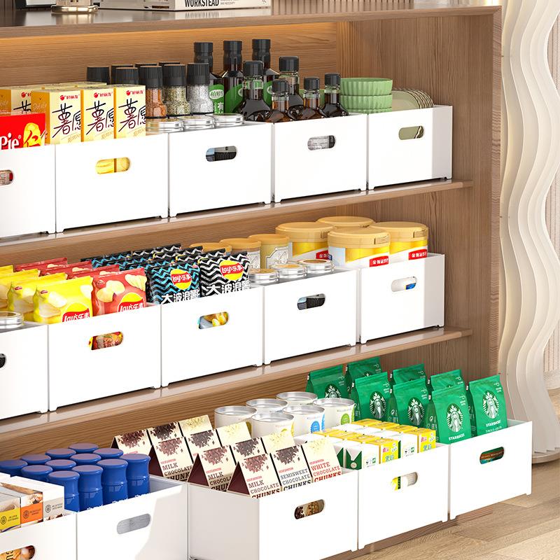 现代桌面直角伸缩正方加厚塑料收纳盒橱柜衣柜杂物分类储物整理箱