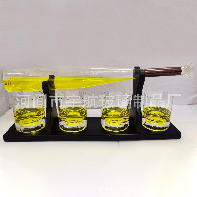 玻璃棒球瓶透明玻璃醒酒器创意造型家用人参白酒泡酒瓶醒酒器