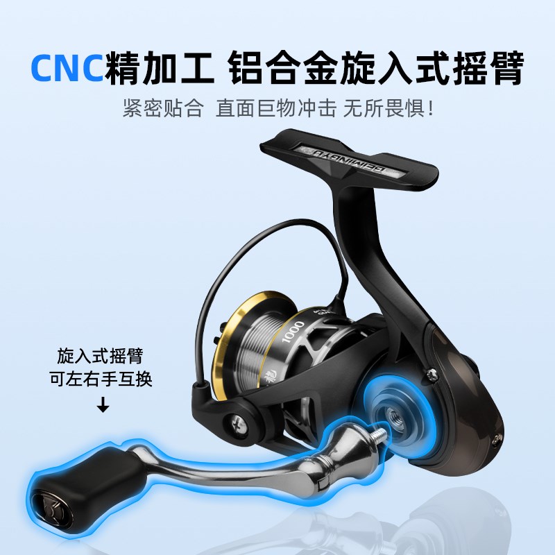 北溟鱼矶钓纺车轮远投鱼轮滑漂路滑轮子鱼线轮超轻泛用渔轮