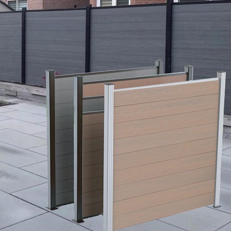 共挤户外塑木围栏栅栏厂家露台防腐篱笆花园庭院隔断木塑围墙板批