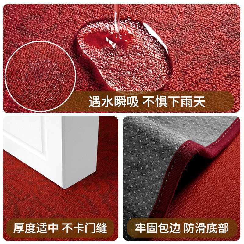 高级感入户门地垫家用玄关进门门垫吸水防滑脚垫仿麻门口垫可裁剪