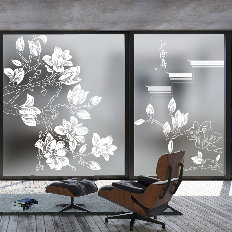 卫生间浴室防走光防窥遮光玻璃贴膜窗户透光不透明磨砂静电玻璃纸