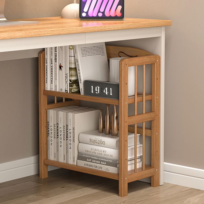 家用办公室一体书架子靠墙多层阅读架网红桌面收纳架卧室儿童书柜