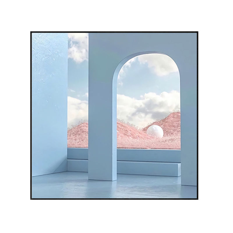 北欧风创意沙发背景墙装饰画方形建筑空间感挂画客厅墙面餐厅壁画图片