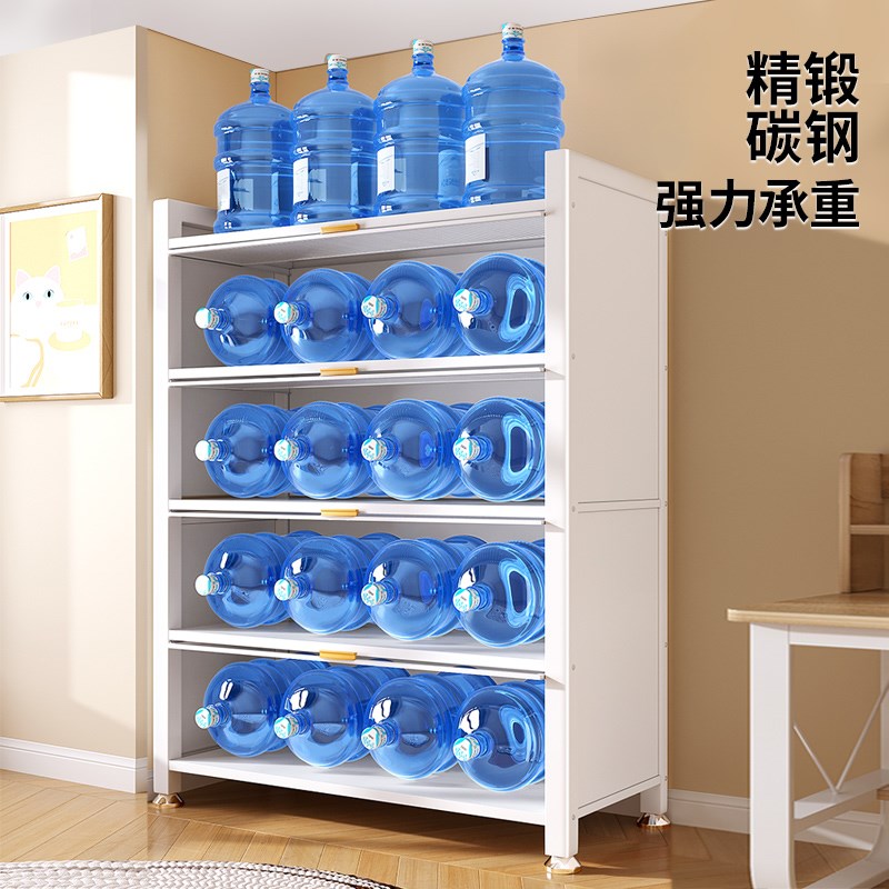 家用钢制书柜多层落地儿童书架带门防尘卧室收纳柜客厅翻门储物柜