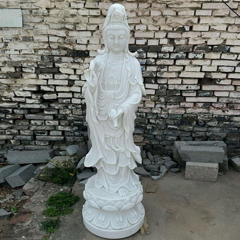 石雕观音汉白玉观音站像寺庙人物雕像各种佛像雕塑厂家